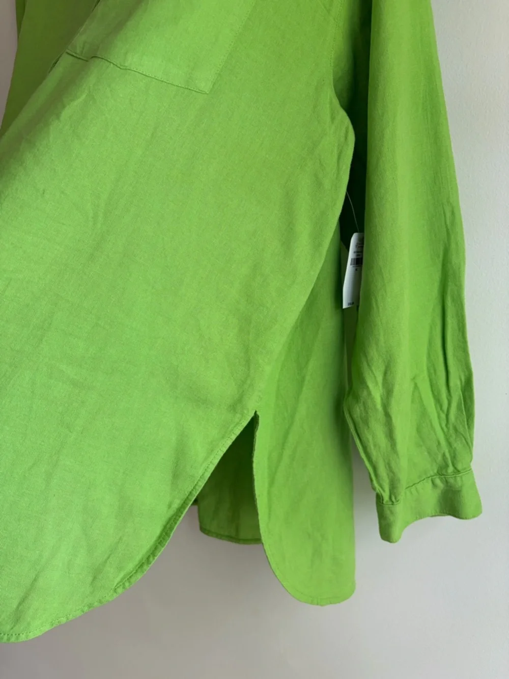 NWT Old Navy The Boyfriend Green Button Down Linen Blend Shirt Size XL - Picture 4 of 7